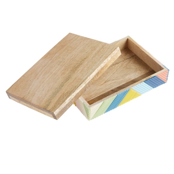 World Market Colorful Geometric Wooden Box - Picture 1 of 7